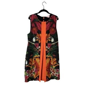 Ted Baker London Sew In Love Tropical Toucan Print Shift Dress US Sz 10 (Ted 4)